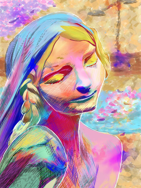 Full body + detailed background